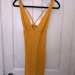 UO yellow mini dress